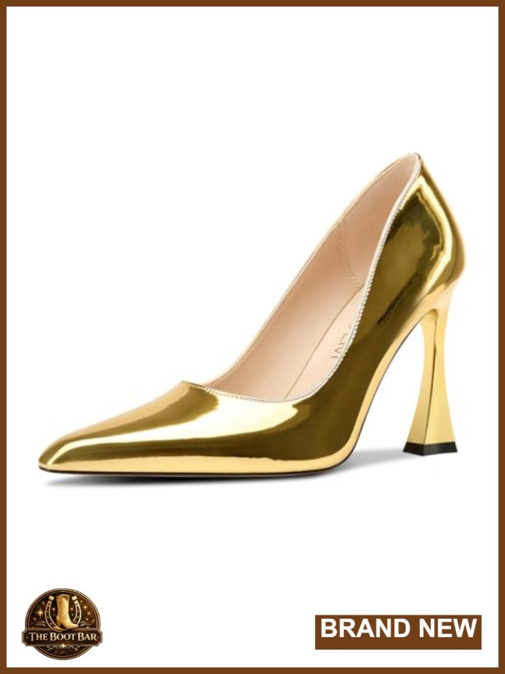 Stiletto High Heel Square Toe Pumps Slip-On Office Dress Patent Leather 3.9